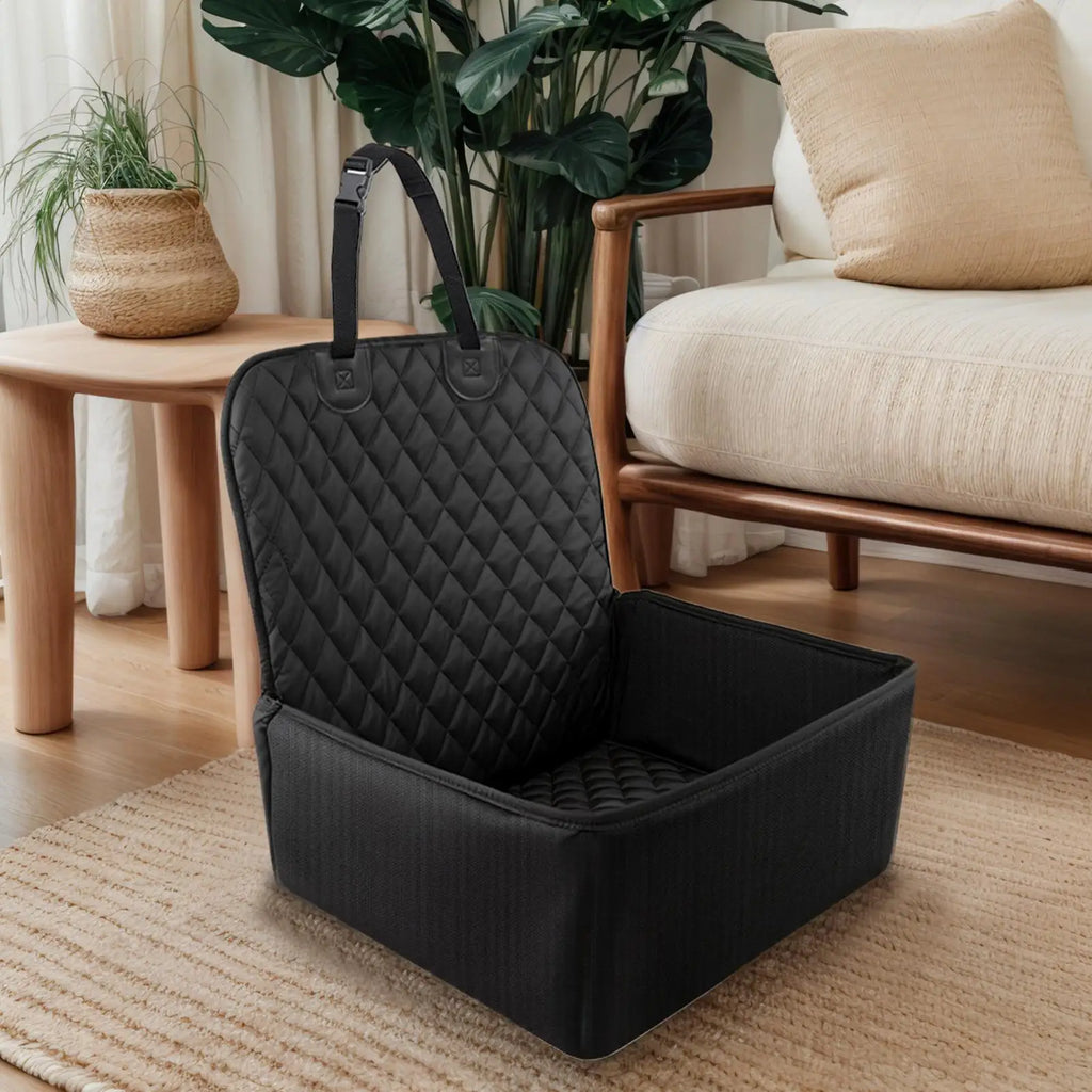 Semi-enclosed booster cushion portable travel bed mode